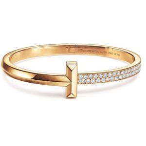 Hinge T Bracelet, Gold & Crystal, New